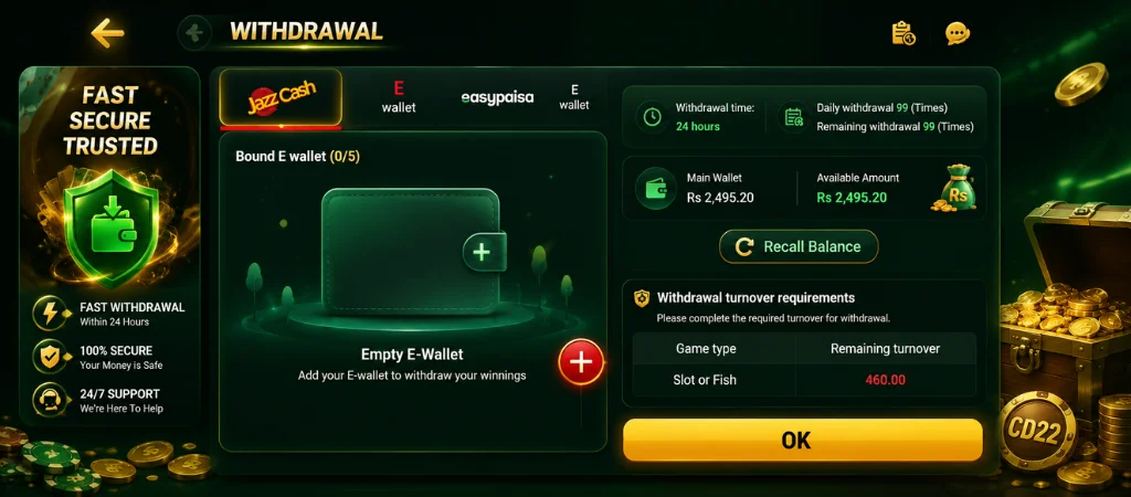 How to Withdraw Cash from CD22
